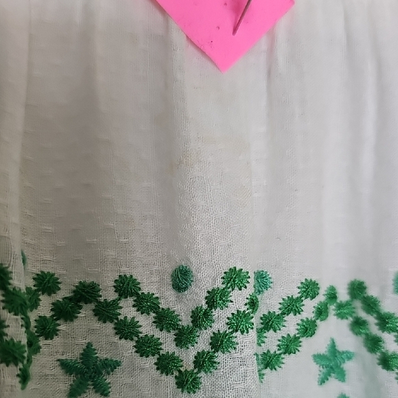 Maje White and Green Embroidered Women's Skirt Size 36 - Picture 2 of 10